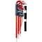 Eight Tool TAPER HEAD HEX KEY L-HANDLE EXTRA LONG SET, 9PC 1/16-3/8INCH RED W/EXTENSION PIPES TEL-S9NPRE - alternate 1